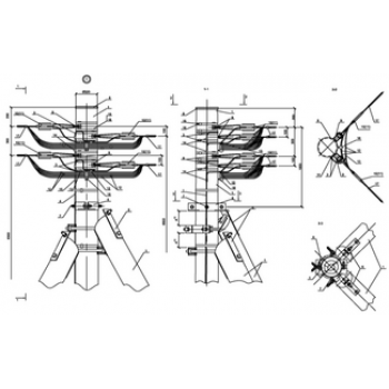 IEK Опора ПУАд161 деревянная угловая переходная анкерная двухцепная - ASIP-DER-OPR-262-00-69